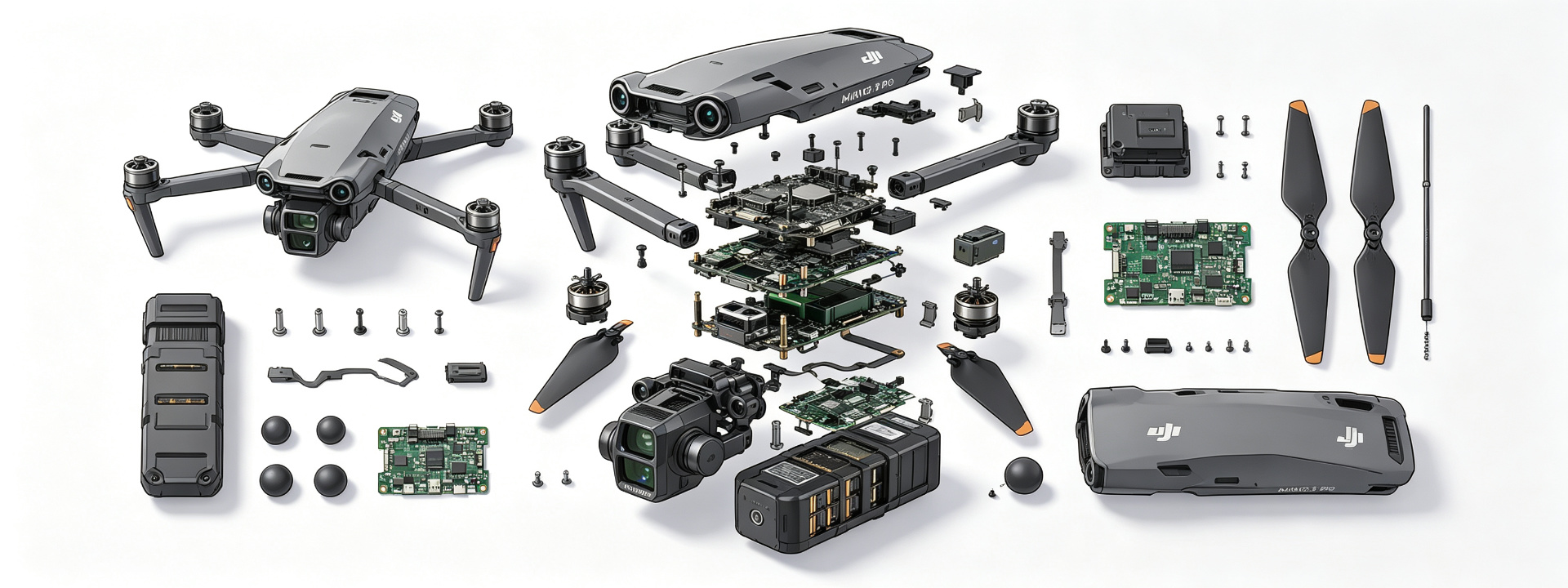 DJI Mavic 3 Pro Exploded View - Shop All Drone Parts