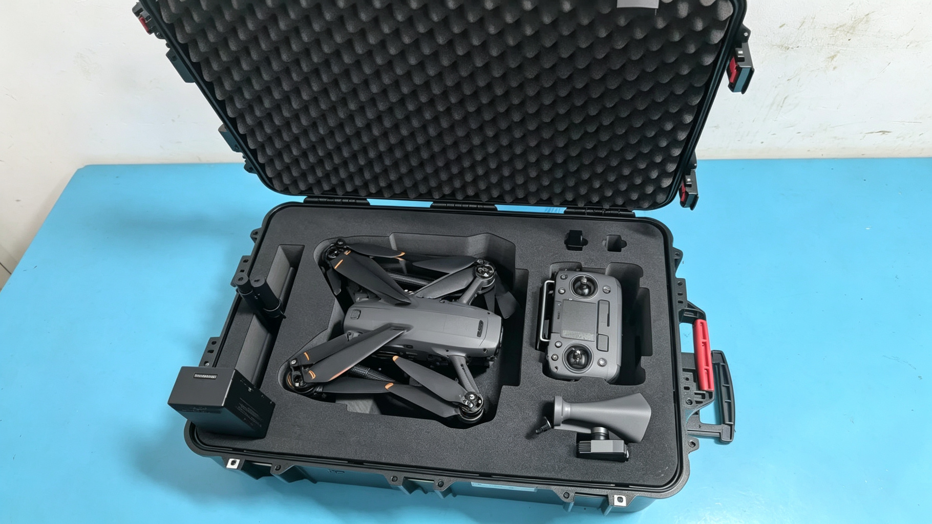 Protective hard case with foam inserts for drone
