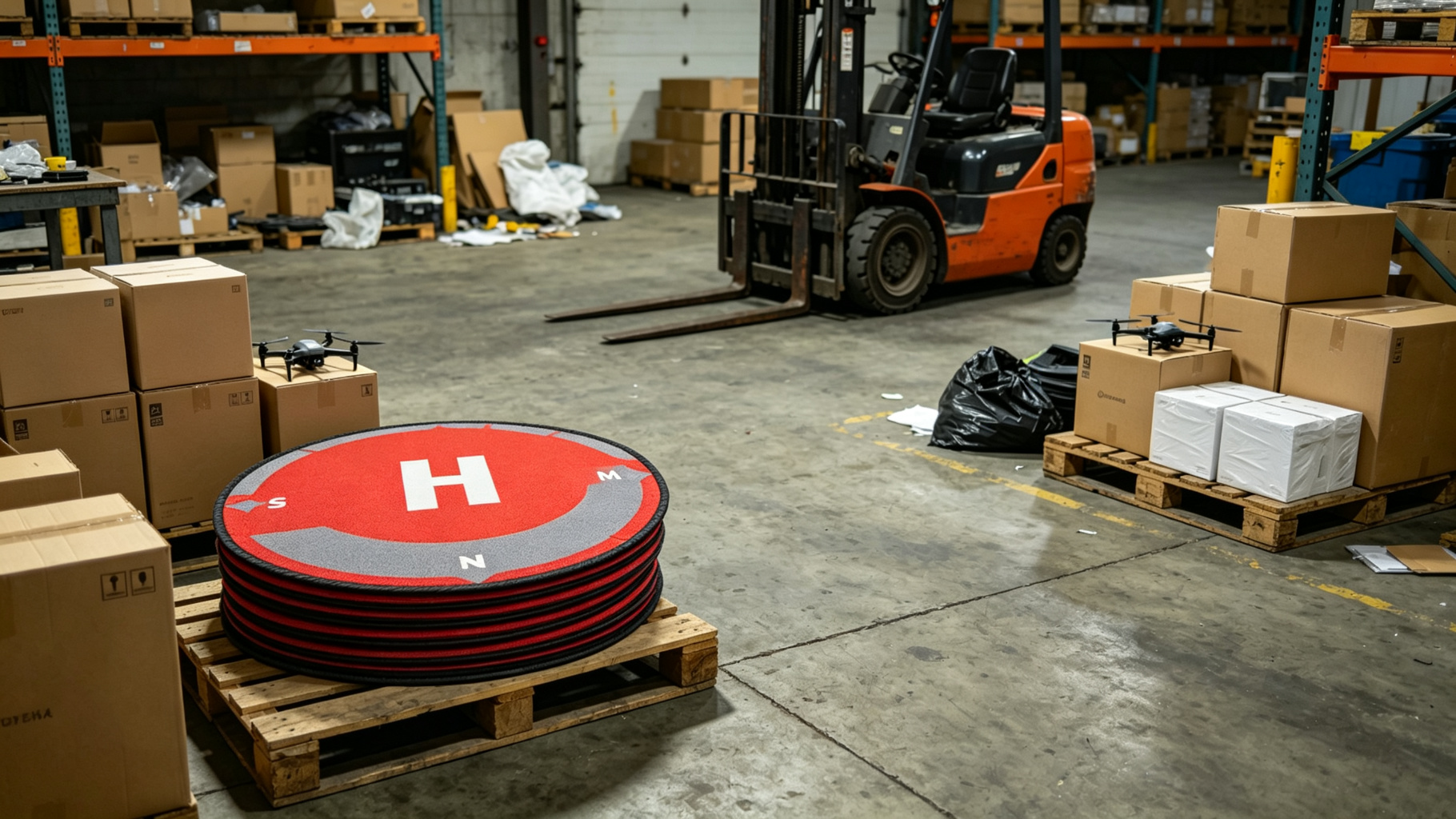 Warehouse red anti-fatigue floor mat